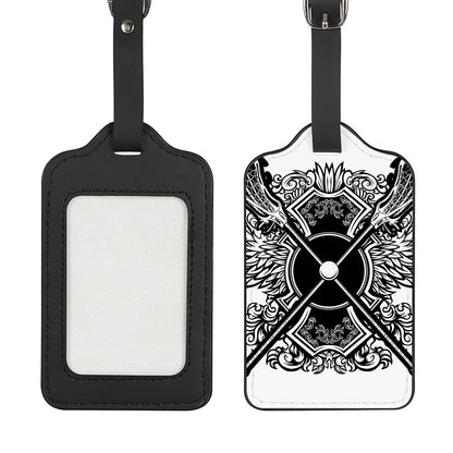 Lacrosse Sticks And Ornate Wing Print Luggage Tag