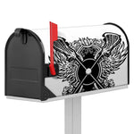 Lacrosse Sticks And Ornate Wing Print Mailbox Cover
