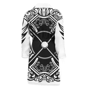 Lacrosse Sticks And Ornate Wing Print Men's Bathrobe