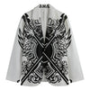 Lacrosse Sticks And Ornate Wing Print Men's Blazer