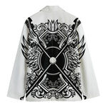 Lacrosse Sticks And Ornate Wing Print Men's Blazer