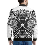 Lacrosse Sticks And Ornate Wing Print Men's Bomber Jacket