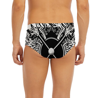 Lacrosse Sticks And Ornate Wing Print Men's Briefs