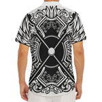 Lacrosse Sticks And Ornate Wing Print Men's Deep V-Neck Shirt