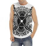 Lacrosse Sticks And Ornate Wing Print Men's Fitness Tank Top
