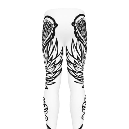 Lacrosse Sticks And Ornate Wing Print Men's leggings