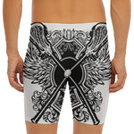 Lacrosse Sticks And Ornate Wing Print Men's Long Boxer Briefs