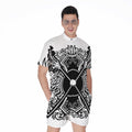 Lacrosse Sticks And Ornate Wing Print Men's Romper