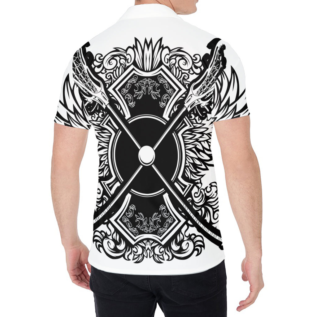 Lacrosse Sticks And Ornate Wing Print Men's Shirt