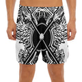 Lacrosse Sticks And Ornate Wing Print Men's Split Running Shorts