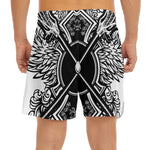 Lacrosse Sticks And Ornate Wing Print Men's Split Running Shorts