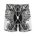 Lacrosse Sticks And Ornate Wing Print Men's Athletic Shorts