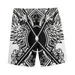 Lacrosse Sticks And Ornate Wing Print Men's Sports Shorts