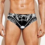 Lacrosse Sticks And Ornate Wing Print Men's Swim Briefs