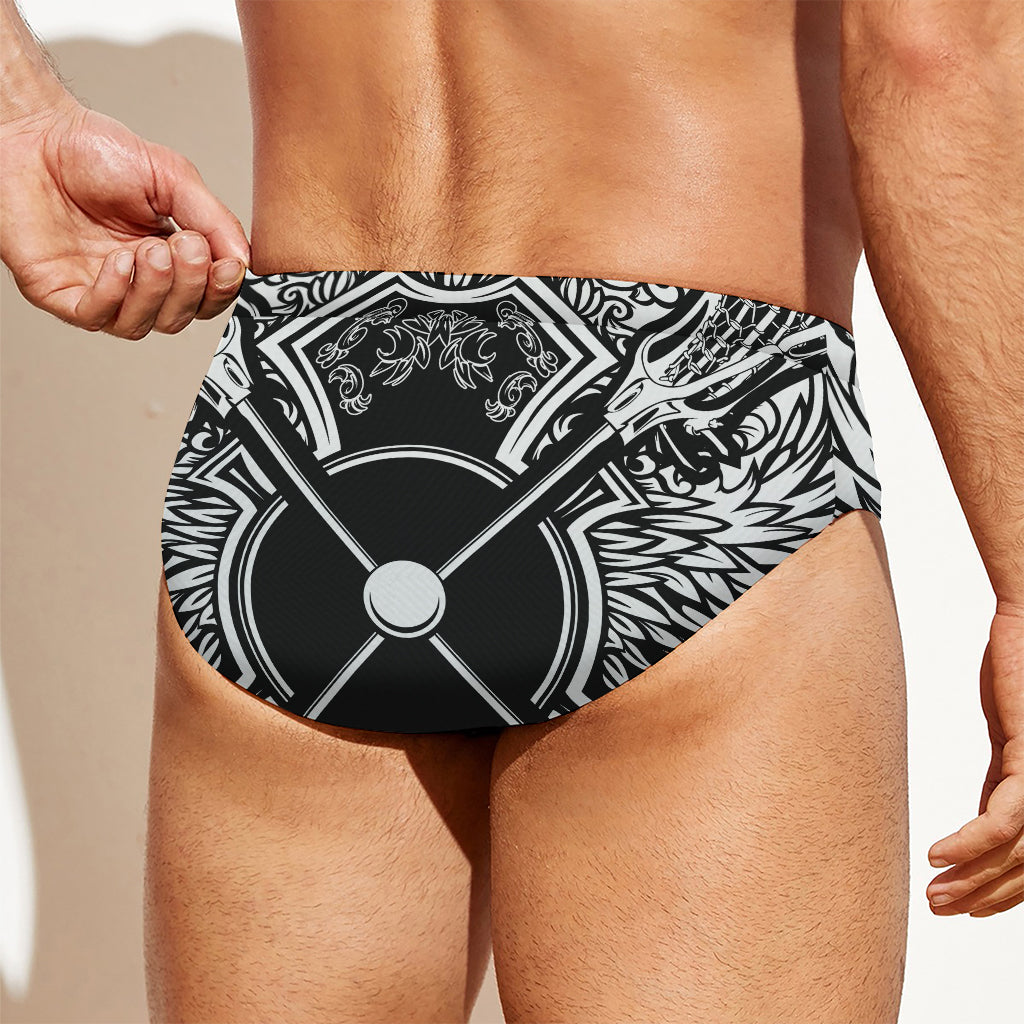 Lacrosse Sticks And Ornate Wing Print Men's Swim Briefs