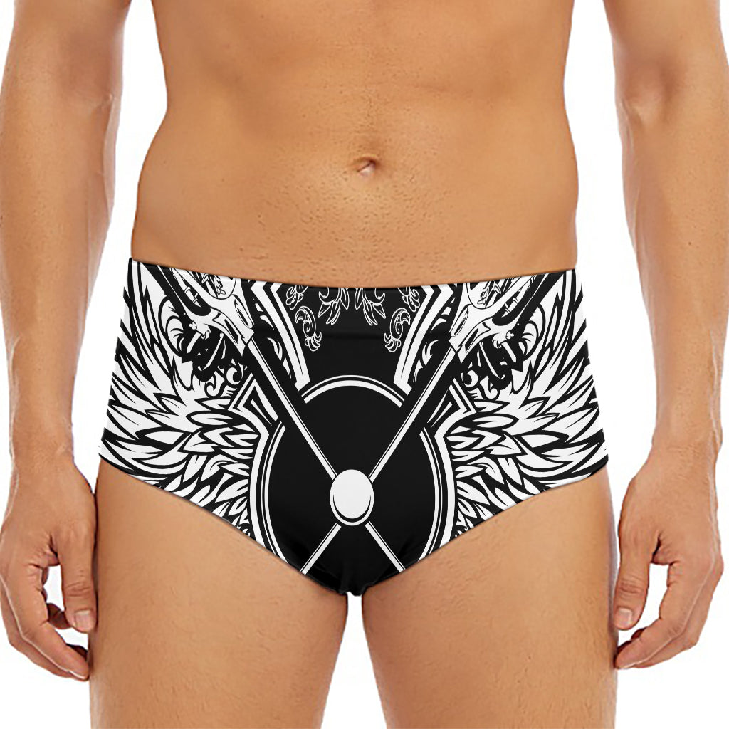 Lacrosse Sticks And Ornate Wing Print Men's Triangle Swim Briefs
