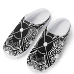 Lacrosse Sticks And Ornate Wing Print Mesh Casual Shoes