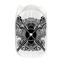 Lacrosse Sticks And Ornate Wing Print Mesh Laundry Hamper