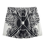Lacrosse Sticks And Ornate Wing Print Mesh Shorts