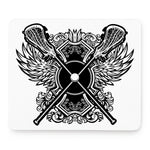 Lacrosse Sticks And Ornate Wing Print Mouse Pad