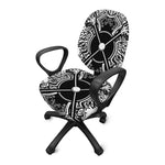 Lacrosse Sticks And Ornate Wing Print Office Chair Cover