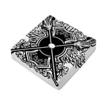 Lacrosse Sticks And Ornate Wing Print Outdoor Seat Cushion Cover