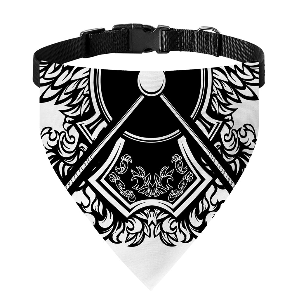 Lacrosse Sticks And Ornate Wing Print Over The Collar Dog Bandana
