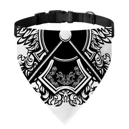 Lacrosse Sticks And Ornate Wing Print Over The Collar Dog Bandana