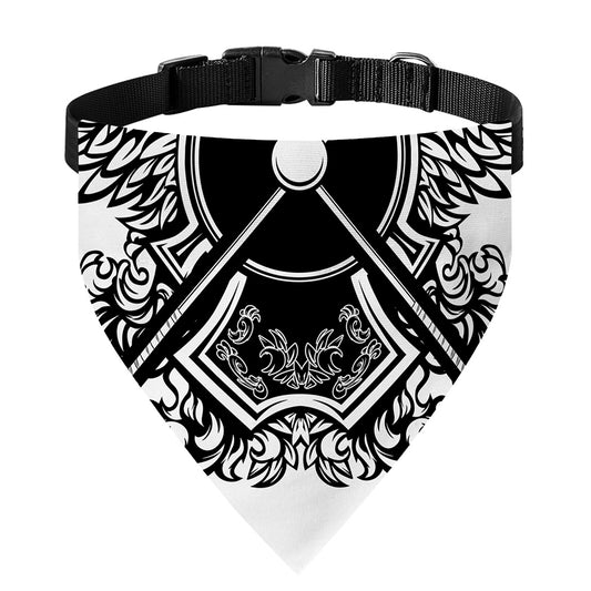 Lacrosse Sticks And Ornate Wing Print Over The Collar Dog Bandana