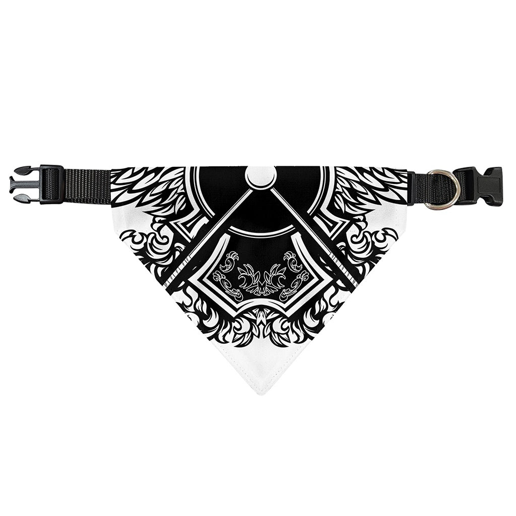 Lacrosse Sticks And Ornate Wing Print Over The Collar Dog Bandana
