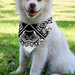 Lacrosse Sticks And Ornate Wing Print Over The Collar Dog Bandana