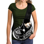 Lacrosse Sticks And Ornate Wing Print Pet Sling Carrier