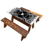 Lacrosse Sticks And Ornate Wing Print Picnic Table Cover