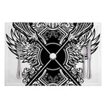 Lacrosse Sticks And Ornate Wing Print Placemat