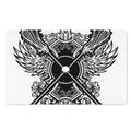 Lacrosse Sticks And Ornate Wing Print Polyester Doormat