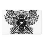 Lacrosse Sticks And Ornate Wing Print Polyester Doormat