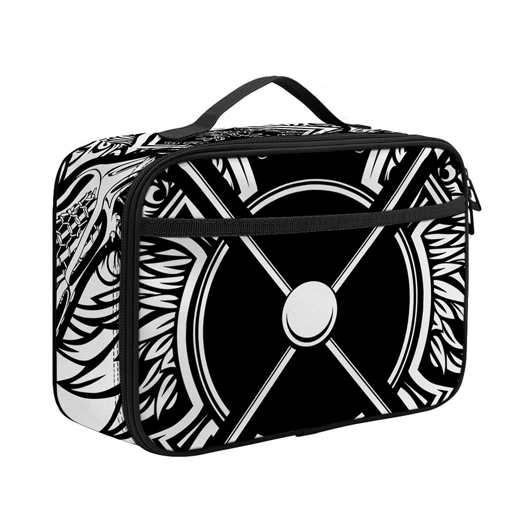Lacrosse Sticks And Ornate Wing Print Portable Lunch Bag
