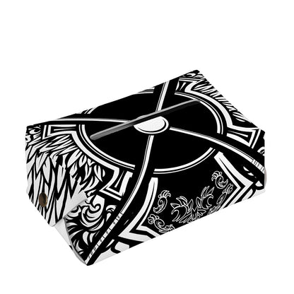 Lacrosse Sticks And Ornate Wing Print Rectangle Tissue Box Cover