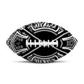 Lacrosse Sticks And Ornate Wing Print Rugby Ball