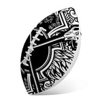 Lacrosse Sticks And Ornate Wing Print Rugby Ball