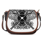 Lacrosse Sticks And Ornate Wing Print Saddle Bag