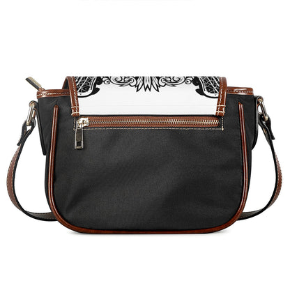 Lacrosse Sticks And Ornate Wing Print Saddle Bag