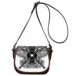 Lacrosse Sticks And Ornate Wing Print Saddle Bag