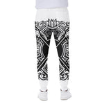 Lacrosse Sticks And Ornate Wing Print Scuba Joggers