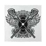 Lacrosse Sticks And Ornate Wing Print Silk Bandana