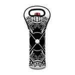 Lacrosse Sticks And Ornate Wing Print Single Neoprene Wine Tote