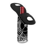 Lacrosse Sticks And Ornate Wing Print Single Neoprene Wine Tote