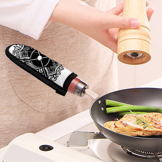 Lacrosse Sticks And Ornate Wing Print Skillet Handle Cover