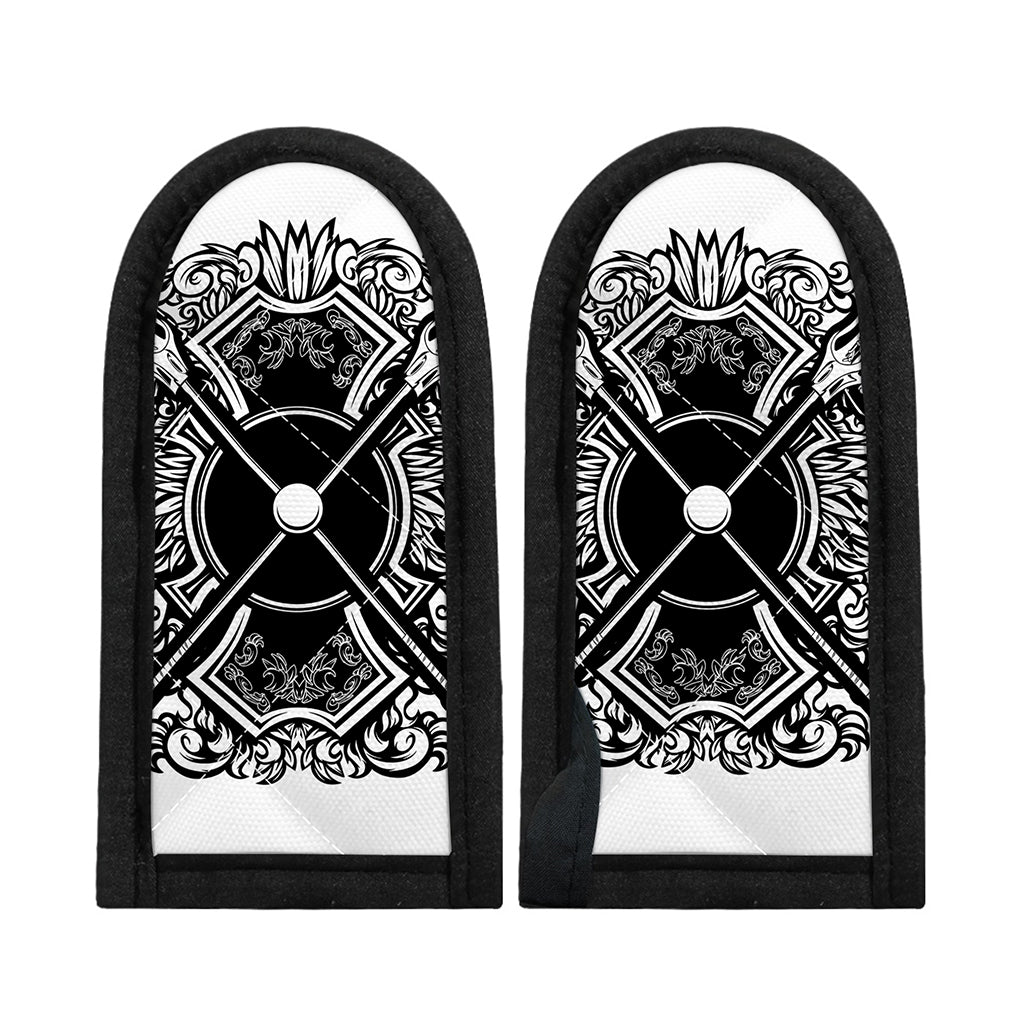 Lacrosse Sticks And Ornate Wing Print Skillet Handle Cover
