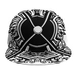 Lacrosse Sticks And Ornate Wing Print Snapback Cap